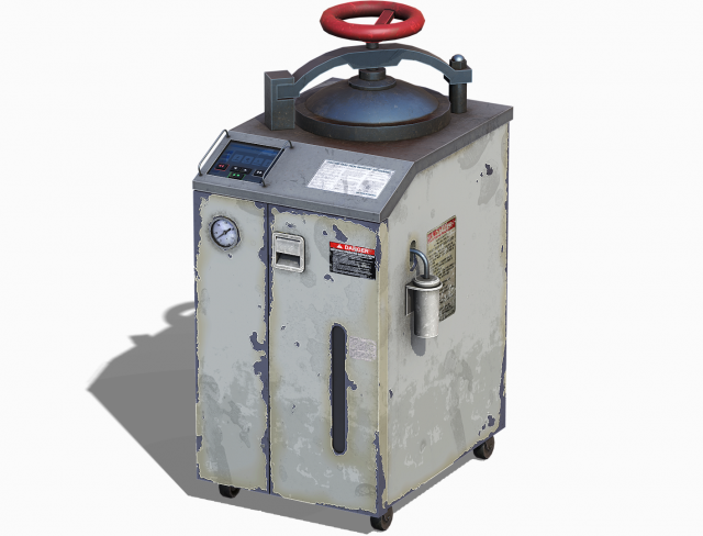 Old Laboratory Sterilizer 02 - PBR Game Ready Model 3D .c4d .max .obj .3ds .fbx .stl .blend 