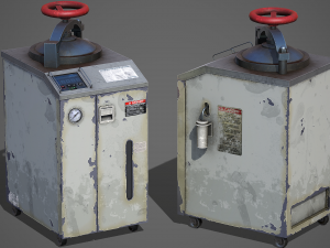 Old Laboratory Sterilizer 02 - PBR Game Ready Model 3D