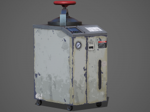 Old Laboratory Sterilizer 02 - PBR Game Ready Model 3D