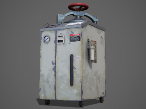 Old Laboratory Sterilizer 02 - PBR Game Ready Model 3D