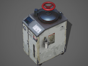 Old Laboratory Sterilizer 02 - PBR Game Ready Model 3D