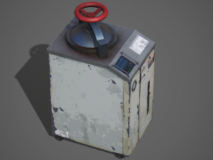 Old Laboratory Sterilizer 02 - PBR Game Ready Model 3D