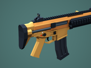 Stylized Modular ACR Rifle Low Poly Mobile Ready 3D Model