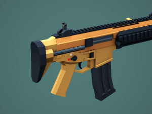 Stylized Modular ACR Rifle Low Poly Mobile Ready 3D Model