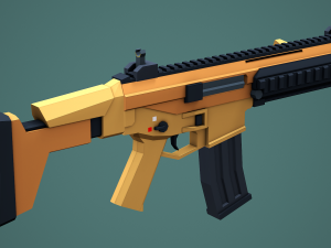 Stylized Modular ACR Rifle Low Poly Mobile Ready 3D Model