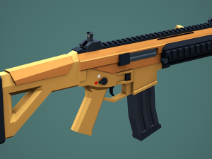 Stylized Modular ACR Rifle Low Poly Mobile Ready 3D Model