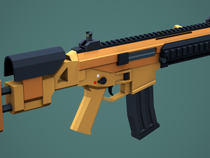Stylized Modular ACR Rifle Low Poly Mobile Ready 3D Model