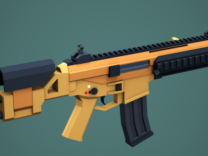 Stylized Modular ACR Rifle Low Poly Mobile Ready 3D Model
