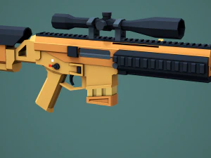 Stylized Modular ACR Rifle Low Poly Mobile Ready 3D Model