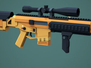Stylized Modular ACR Rifle Low Poly Mobile Ready 3D Model