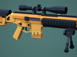 Stylized Modular ACR Rifle Low Poly Mobile Ready 3D Model