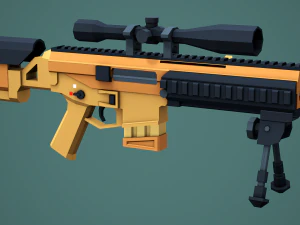 Stylized Modular ACR Rifle Low Poly Mobile Ready 3D Model