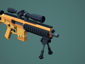 Stylized Modular ACR Rifle Low Poly Mobile Ready 3D Model