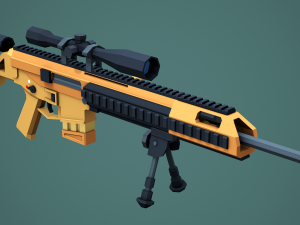 Stylized Modular ACR Rifle Low Poly Mobile Ready 3D Model