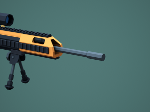 Stylized Modular ACR Rifle Low Poly Mobile Ready 3D Model