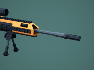 Stylized Modular ACR Rifle Low Poly Mobile Ready 3D Model