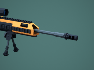Stylized Modular ACR Rifle Low Poly Mobile Ready 3D Model
