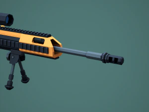 Stylized Modular ACR Rifle Low Poly Mobile Ready 3D Model