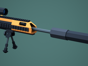 Stylized Modular ACR Rifle Low Poly Mobile Ready 3D Model