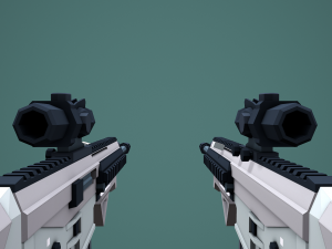 Stylized Modular ACR Rifle Low Poly Mobile Ready 3D Model