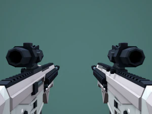 Stylized Modular ACR Rifle Low Poly Mobile Ready 3D Model