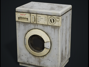 Realistic Old Washing Machine - PBR Low Poly 3D Model