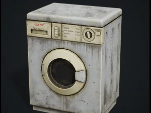 Realistische oude wasmachine - PBR laag poly 3D Model
