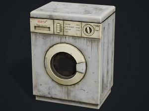 Realistic Old Washing Machine - PBR Low Poly 3D Model