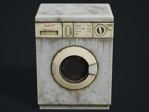Realistic Old Washing Machine - PBR Low Poly 3D Model