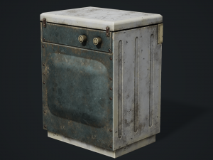 Realistic Old Washing Machine - PBR Low Poly 3D Model