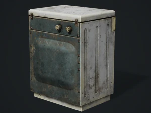 Realistic Old Washing Machine - PBR Low Poly 3D Model