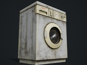 Realistic Old Washing Machine - PBR Low Poly 3D Model
