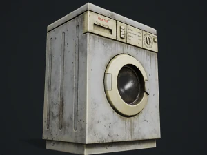 Realistic Old Washing Machine - PBR Low Poly 3D Model