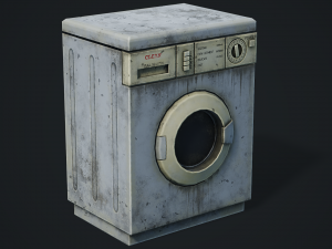 Realistic Old Washing Machine - PBR Low Poly 3D Model