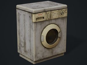 Realistic Old Washing Machine - PBR Low Poly 3D Model