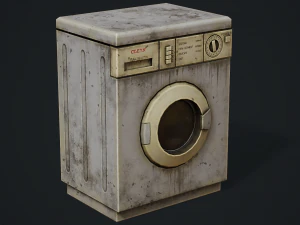 Realistic Old Washing Machine - PBR Low Poly 3D Model