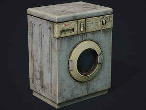Realistic Old Washing Machine - PBR Low Poly 3D Model