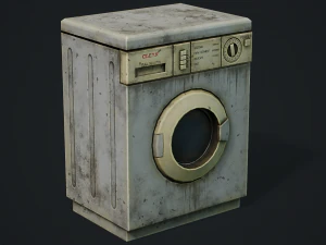 Realistic Old Washing Machine - PBR Low Poly 3D Model