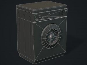 Realistic Old Washing Machine - PBR Low Poly 3D Model