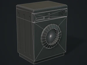 Realistic Old Washing Machine - PBR Low Poly 3D Model