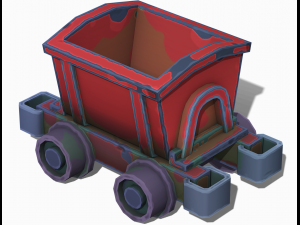 Stylized Mine Wagon - PBR Game Ready 3D Model