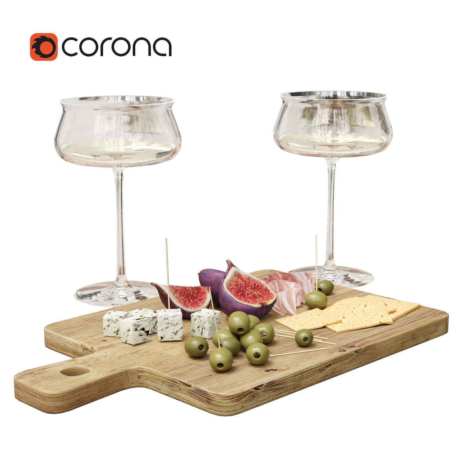 Wine Snaks set 3D Model .c4d .max .obj .3ds .fbx .stl .blend