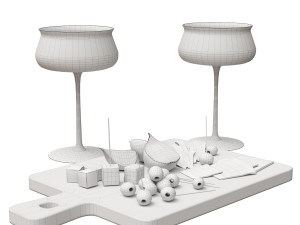 Wine Snaks set 3D 모델