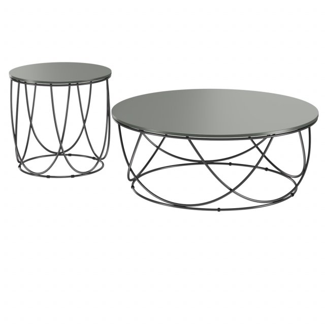 ROLF BENZ 8770 Low round glass and steel coffee table 3D Модель .c4d .max .obj .3ds .fbx .stl .blend 