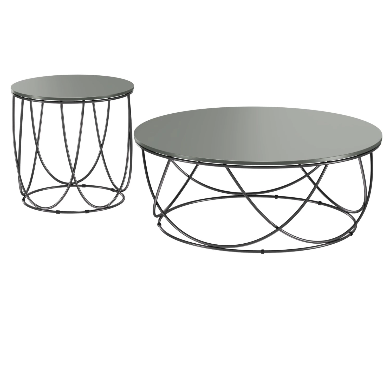 ROLF BENZ 8770 Low round glass and steel coffee table 3D Model .c4d .max .obj .3ds .fbx .stl .blend 