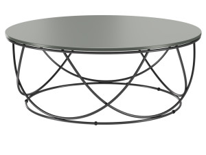 ROLF BENZ 8770 Low round glass and steel coffee table 3D Модель