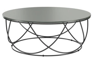 ROLF BENZ 8770 Low round glass and steel coffee table 3D Model