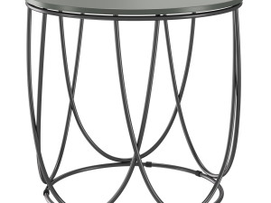 ROLF BENZ 8770 Low round glass and steel coffee table 3D Модель