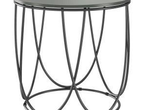 ROLF BENZ 8770 Low round glass and steel coffee table 3D Model