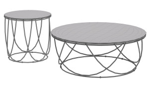 ROLF BENZ 8770 Low round glass and steel coffee table 3D Модель